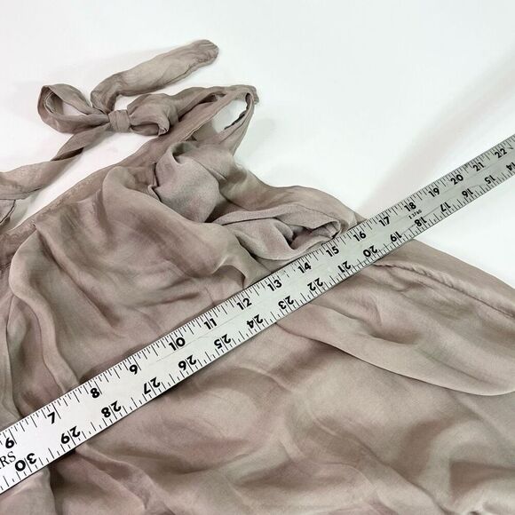 Aquavita Dress Womens Large Tan Halter Tie Neck Sleeveless Maxi Dreamcore beachy - Picture 2 of 9